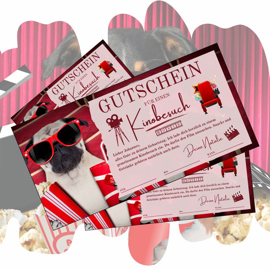 Gutschein - Kinobesuch Geschenkgutschein Geburtstag - eCARD4you