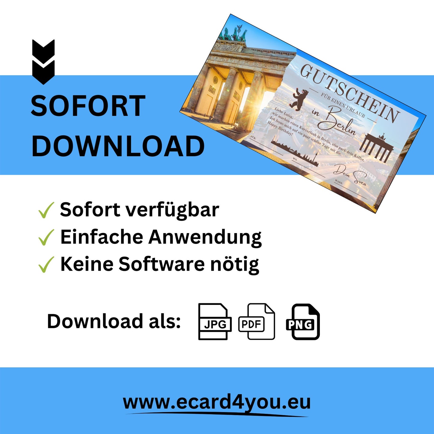 Gutschein - Städtetrip Berlin Reisegutschein - eCARD4you