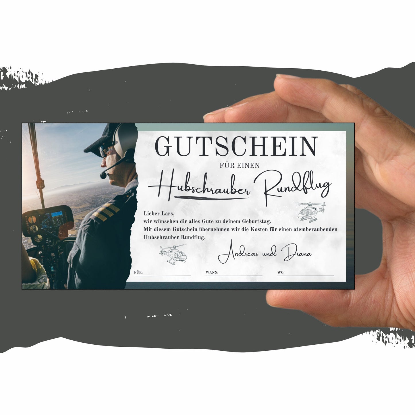 Gutschein - Helikopterflug Hubschrauber Rundflug Erlebnisgutschein - eCARD4you