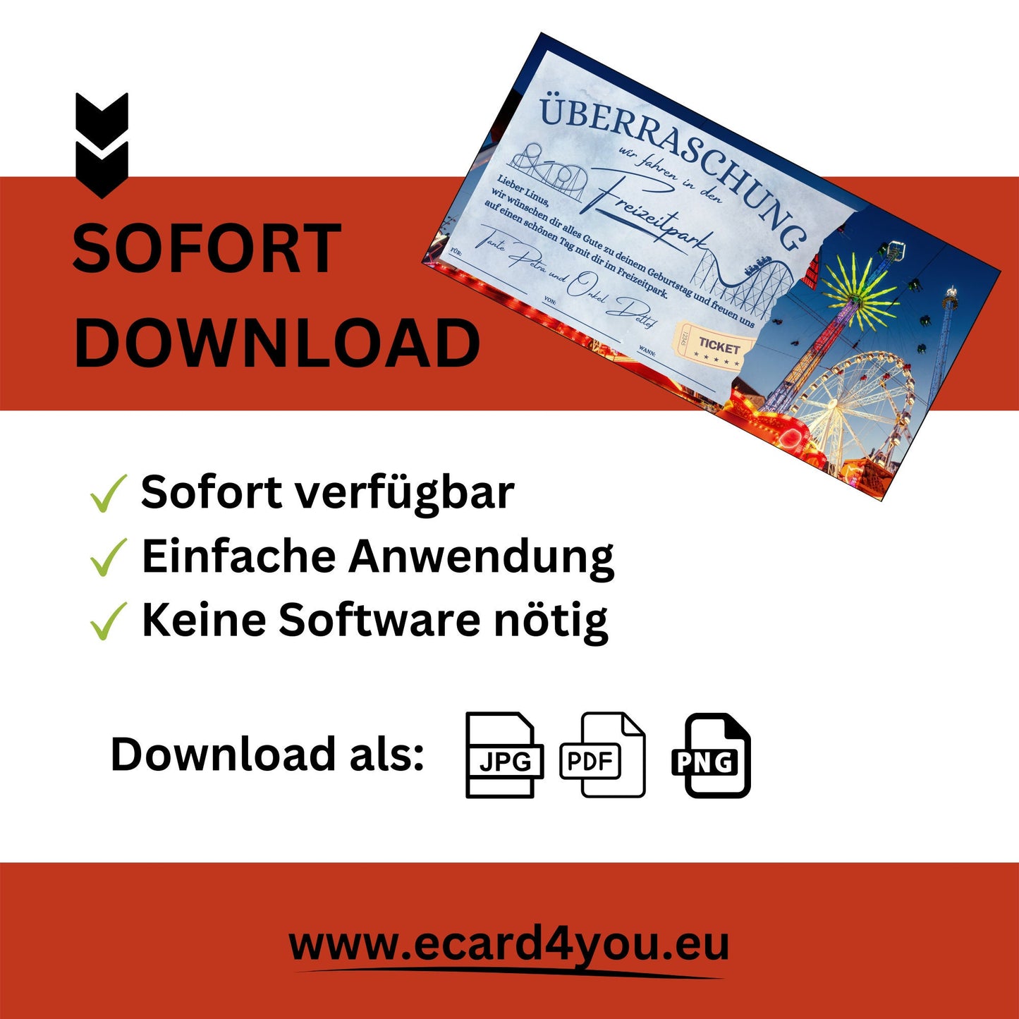 Gutschein - Freizeitpark Besuch Erlebnisgutschein - eCARD4you