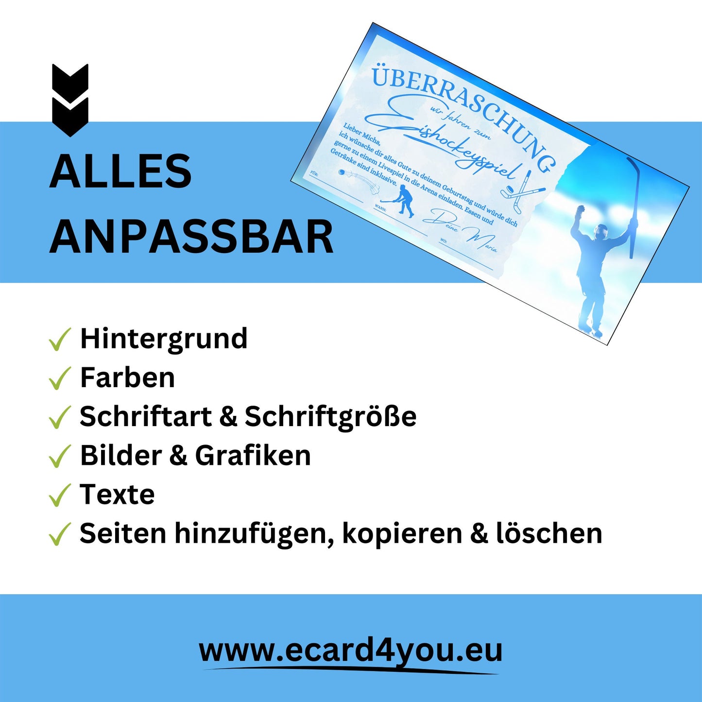 Gutschein - Eishockey Spiel Erlebnisgutschein - eCARD4you