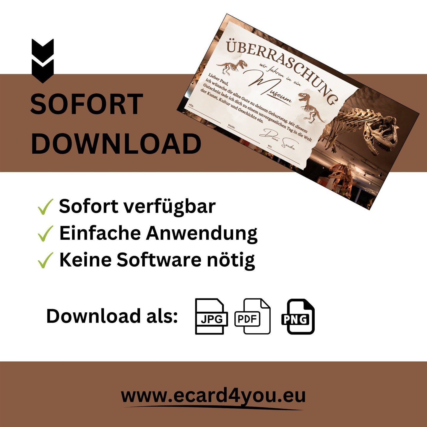 Gutschein - Museumbesuch Saurier Dino-Museum - eCARD4you