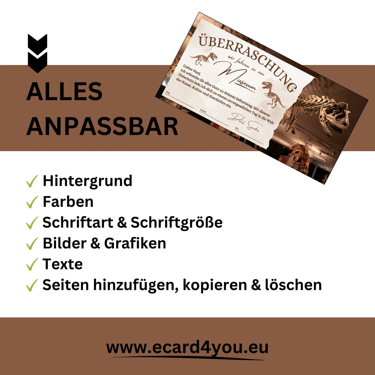 Gutschein - Museumbesuch Saurier Dino-Museum - eCARD4you