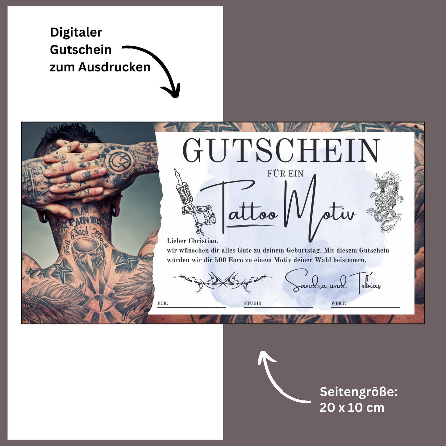 Gutschein - Tattoo Studio Geschenkgutschein - eCARD4you