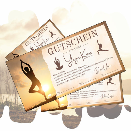 Gutschein - Entspannungskurs Yoga Geschenkgutschein - eCARD4you