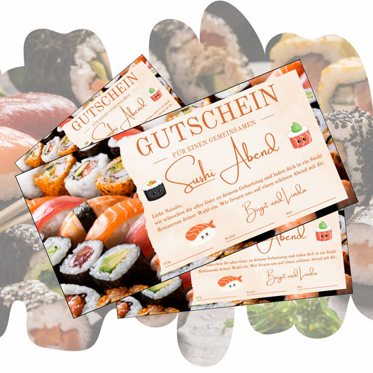 Gutschein - Sushi Essen Geschenkgutschein - eCARD4you