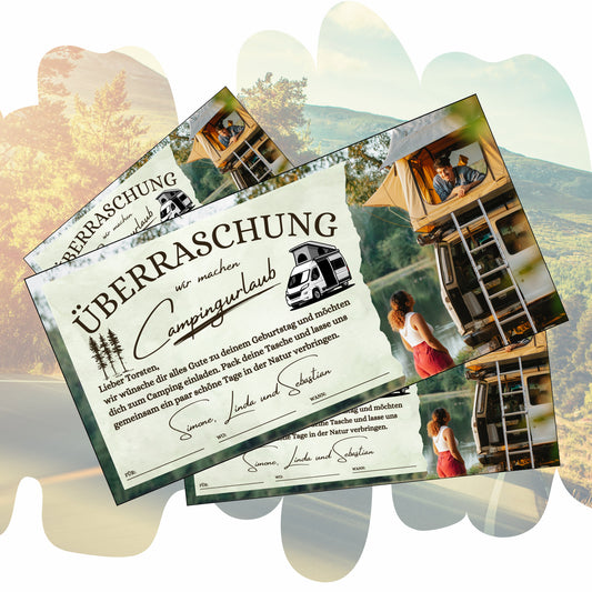 Gutschein - Campingtrip Erlebnisgutschein - eCARD4you