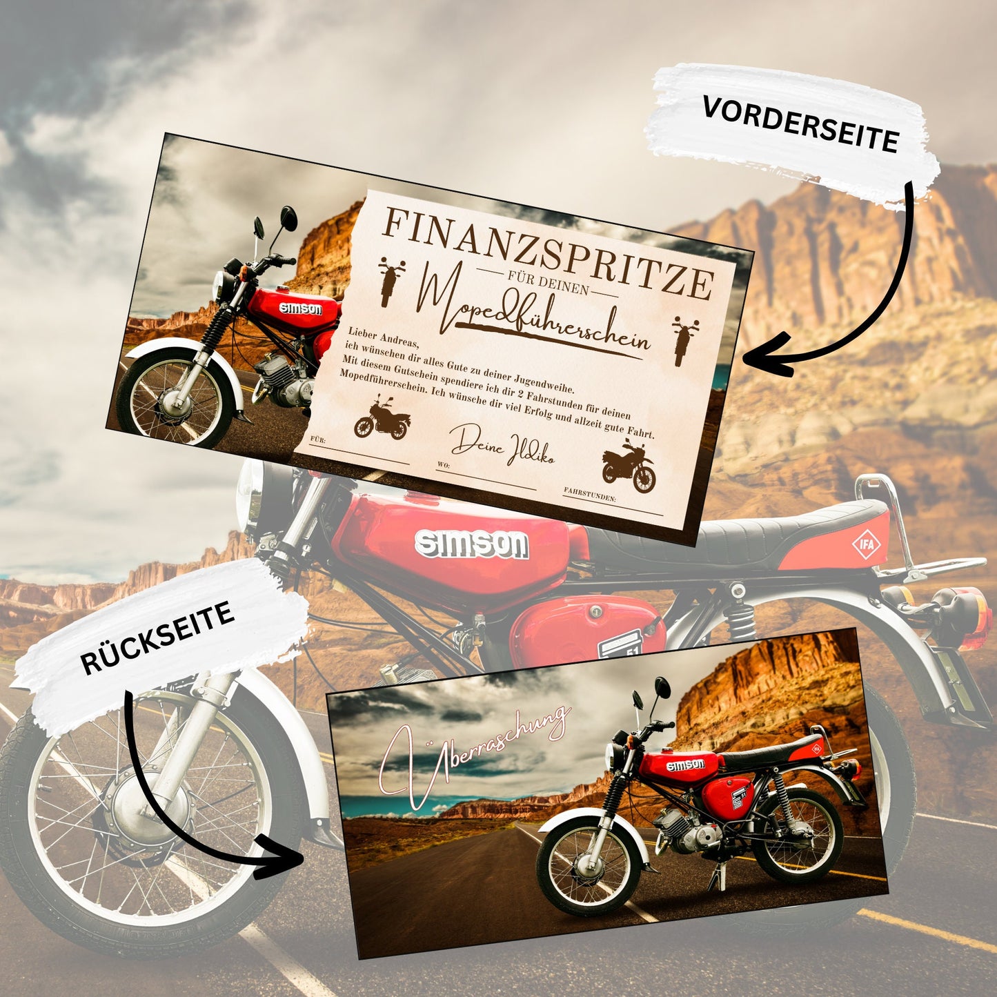 Gutschein - Moped Führerschein Geschenkgutschein - eCARD4you