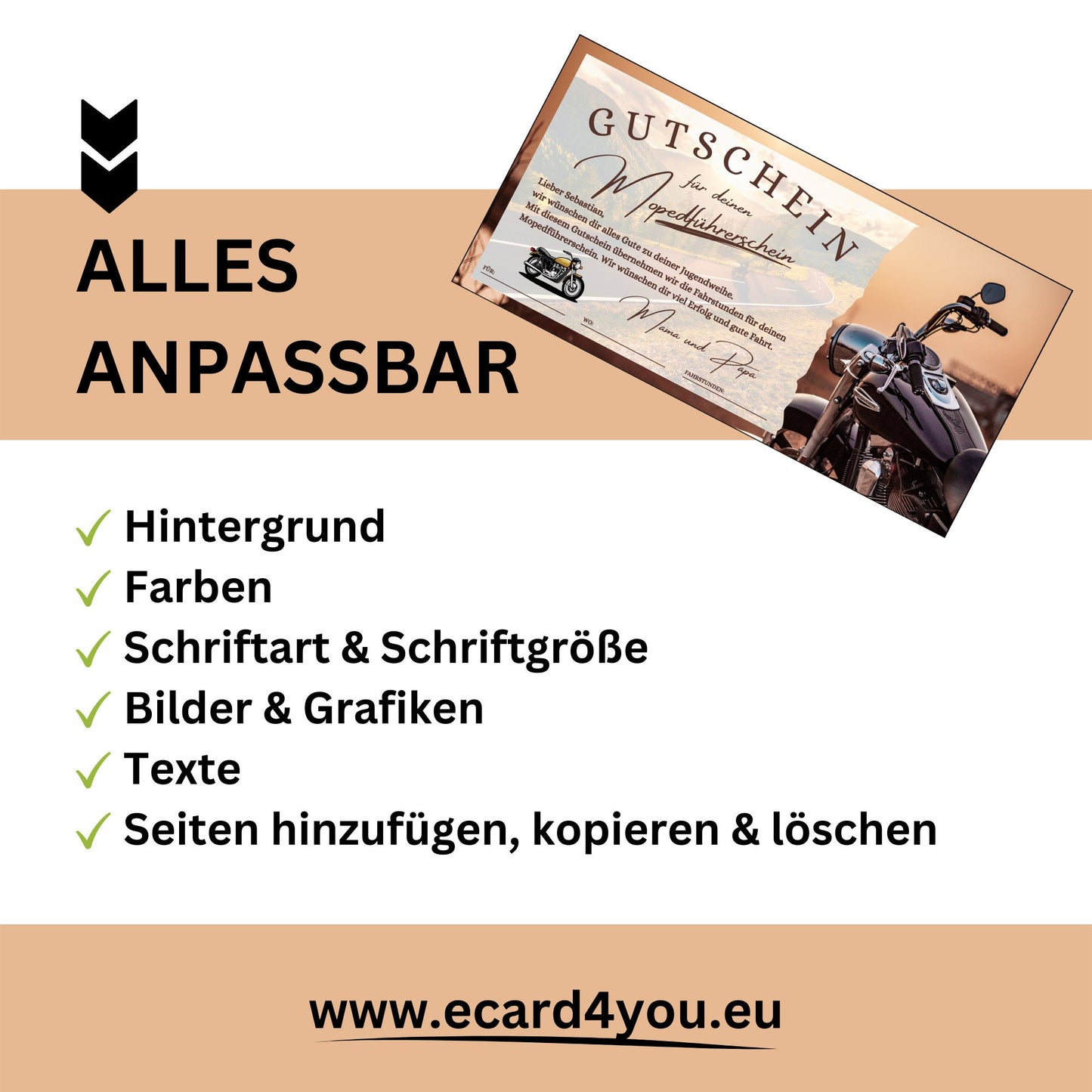 Gutschein - Moped Führerschein Geschenkgutschein - eCARD4you