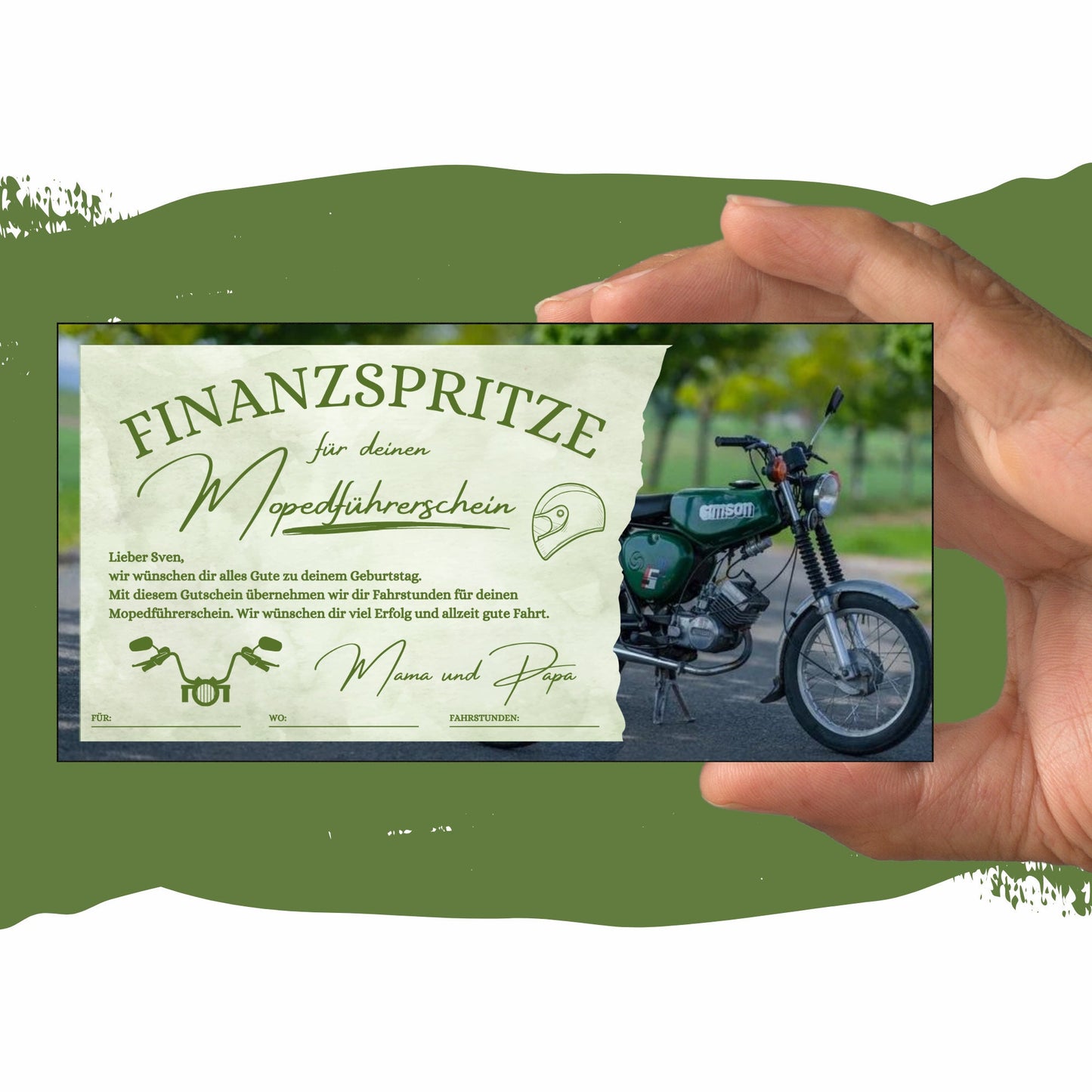 Gutschein - Moped Führerschein Geschenkgutschein - eCARD4you