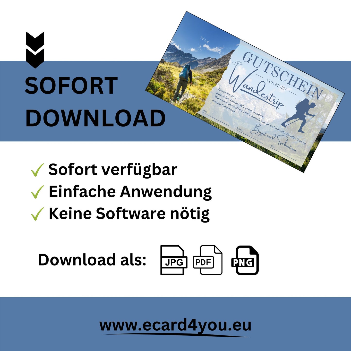 Gutschein - Wanderung Wandertrip Wandergutschein - eCARD4you