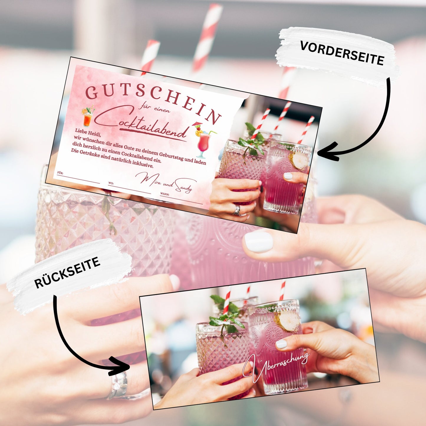 Gutschein - Cocktailabend Cocktail Cocktailbar Geschenkgutschein - eCARD4you