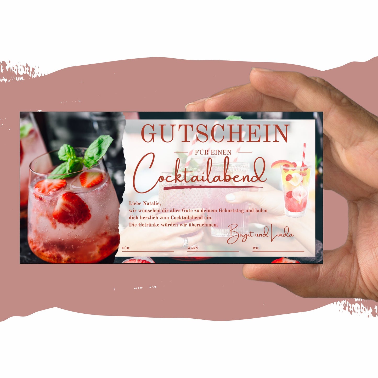 Gutschein - Cocktailabend Cocktail Cocktailbar Geschenkgutschein - eCARD4you