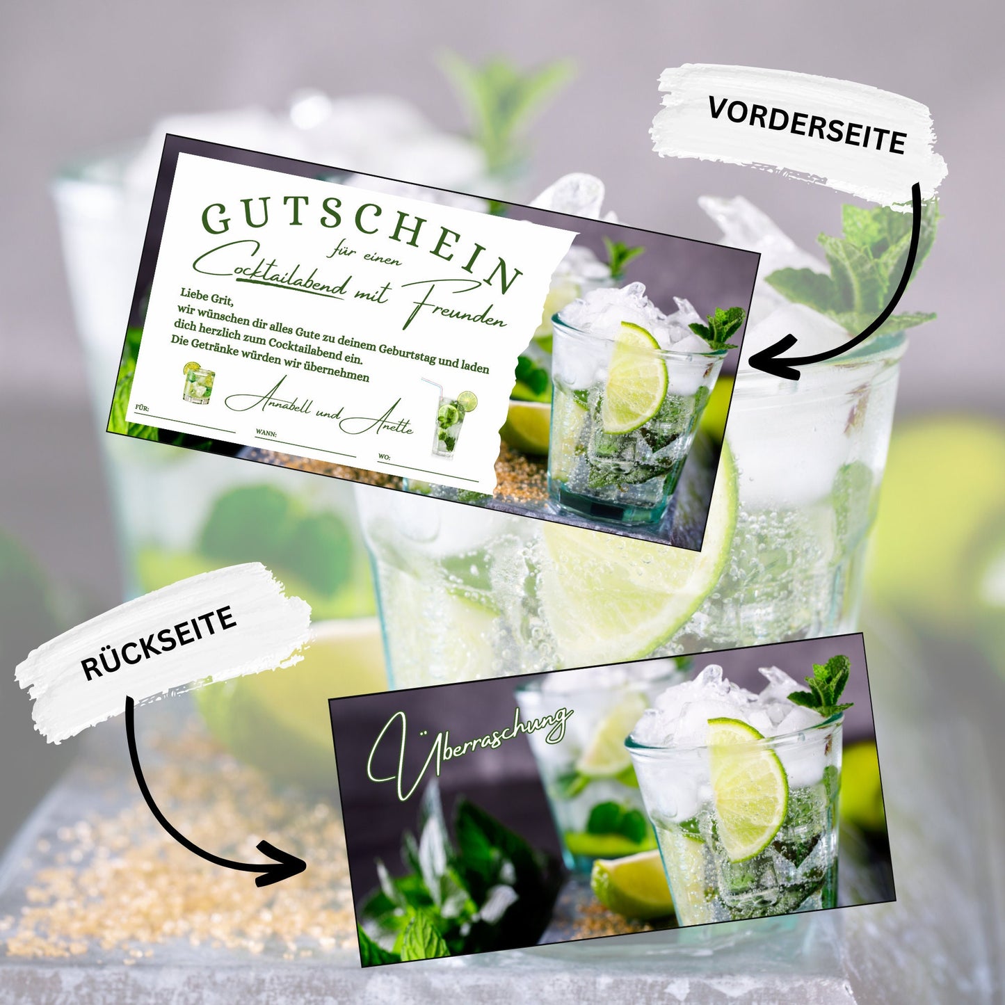 Gutschein - Cocktailabend Cocktail Cocktailbar Geschenkgutschein - eCARD4you