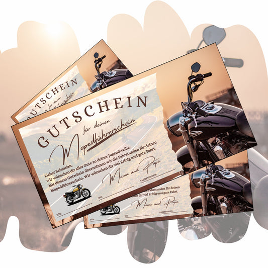 Gutschein - Moped Führerschein Geschenkgutschein - eCARD4you