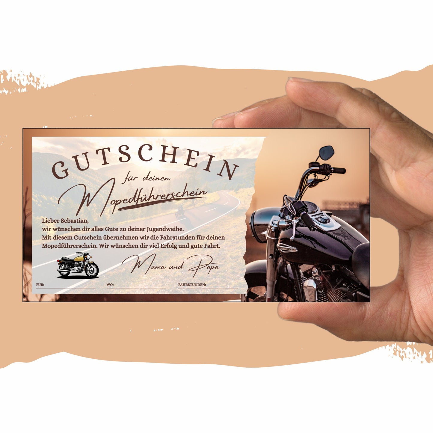 Gutschein - Moped Führerschein Geschenkgutschein - eCARD4you
