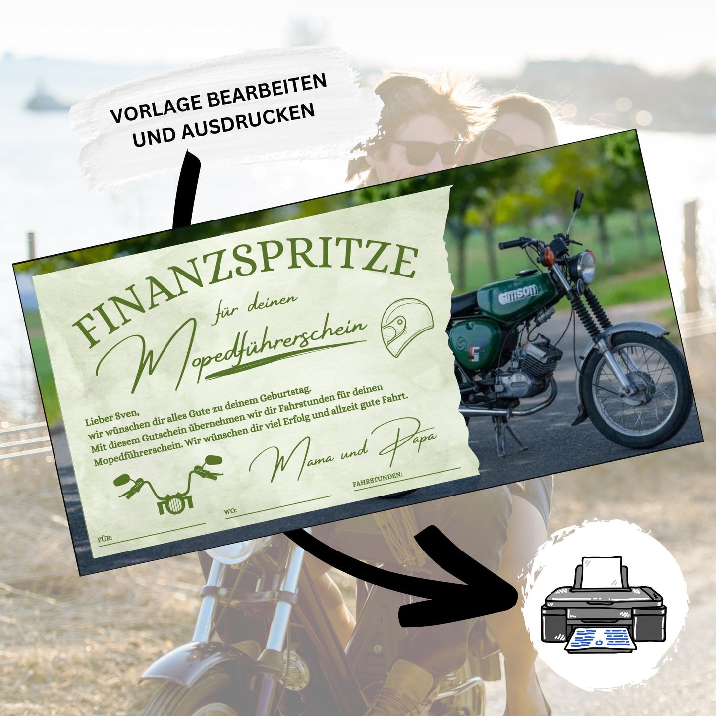 Gutschein - Moped Führerschein Geschenkgutschein - eCARD4you