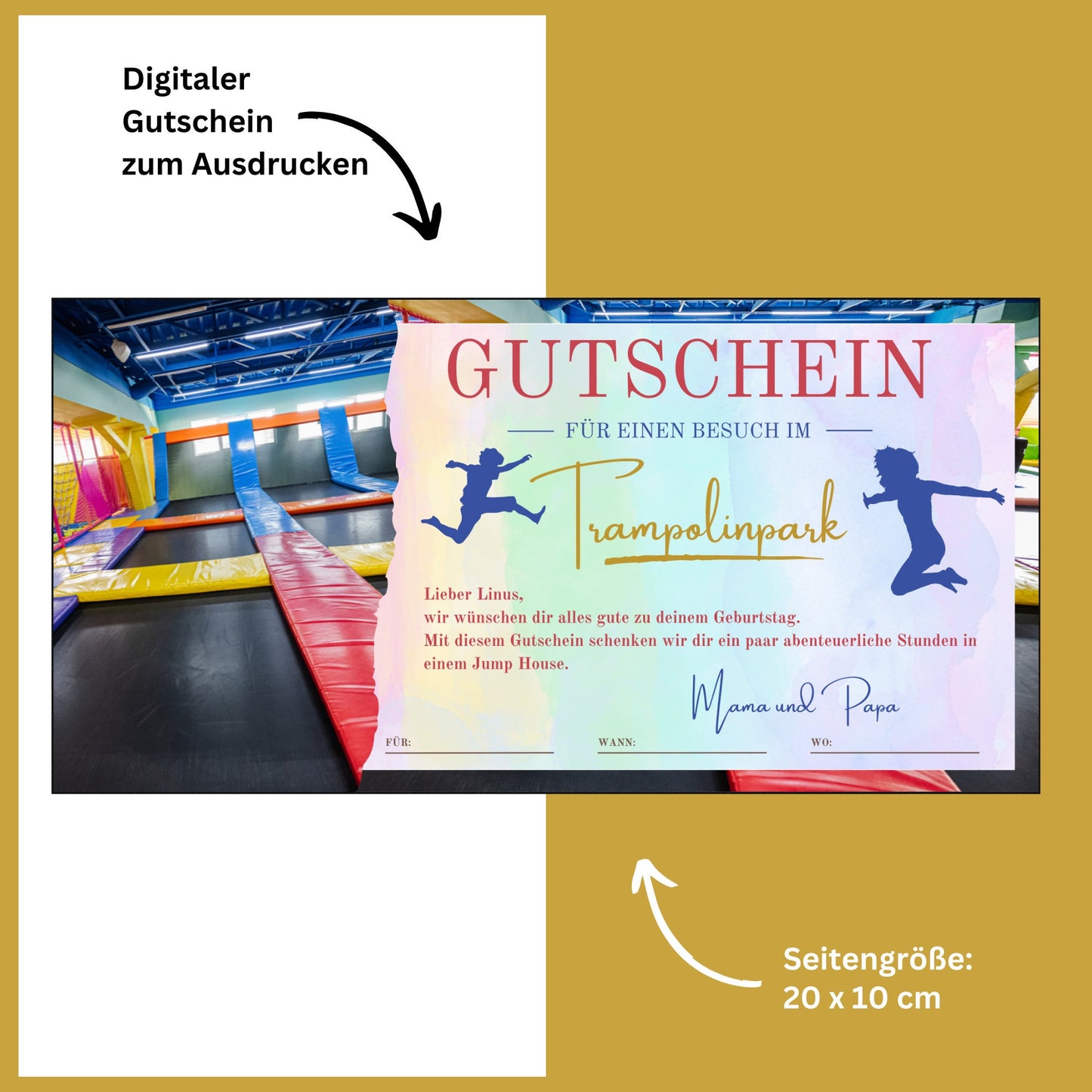 Gutschein - Jump House Erlebnisgutschein Geburtstag - eCARD4you