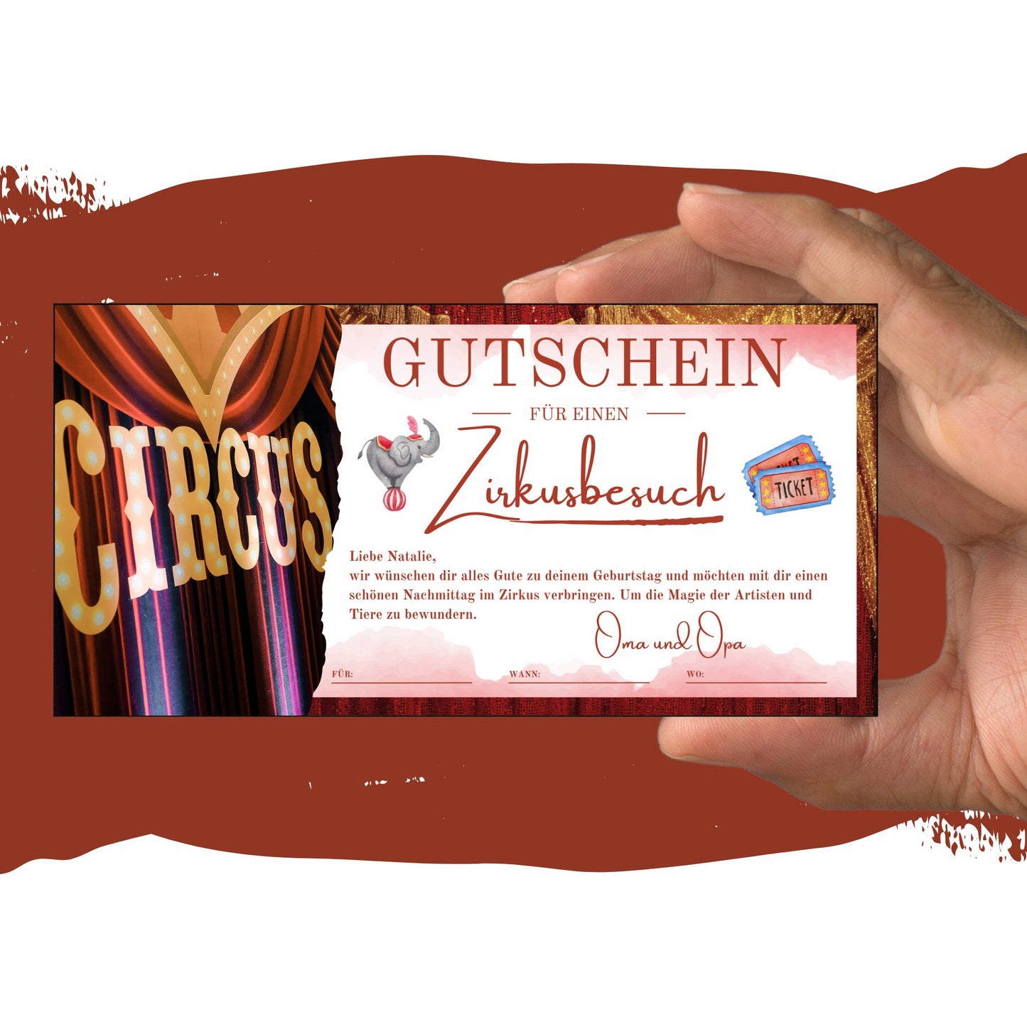 Gutschein - Zirkus Zirkusgutschein Geschenkidee - eCARD4you