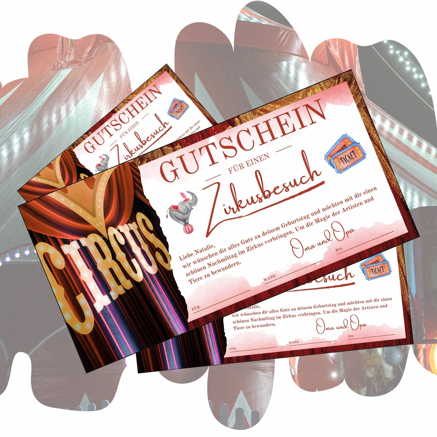Gutschein - Zirkus Zirkusgutschein Geschenkidee - eCARD4you