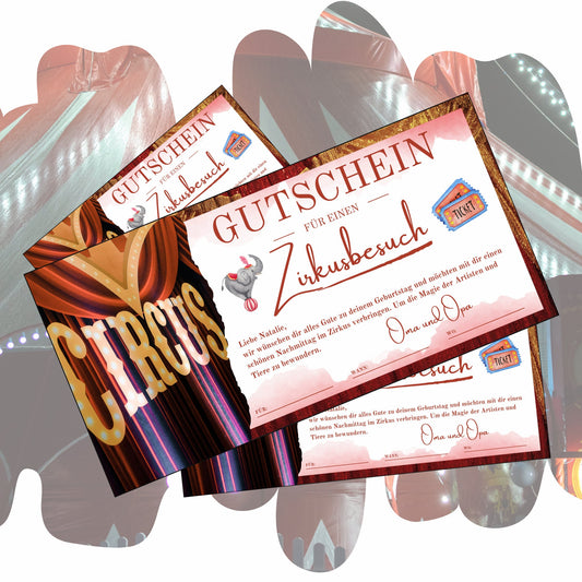 Gutschein - Zirkus Zirkusgutschein Geschenkidee - eCARD4you