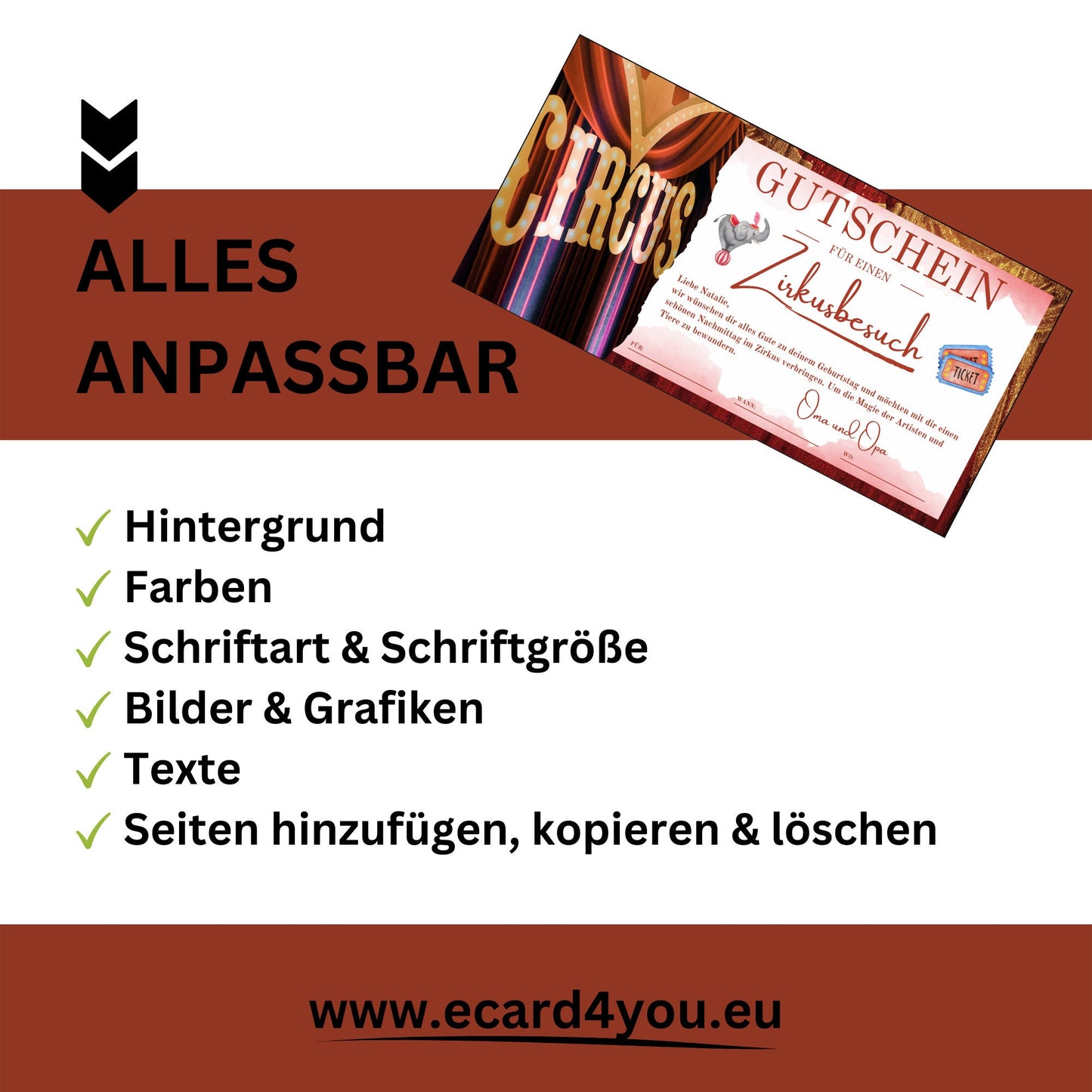 Gutschein - Zirkus Zirkusgutschein Geschenkidee - eCARD4you