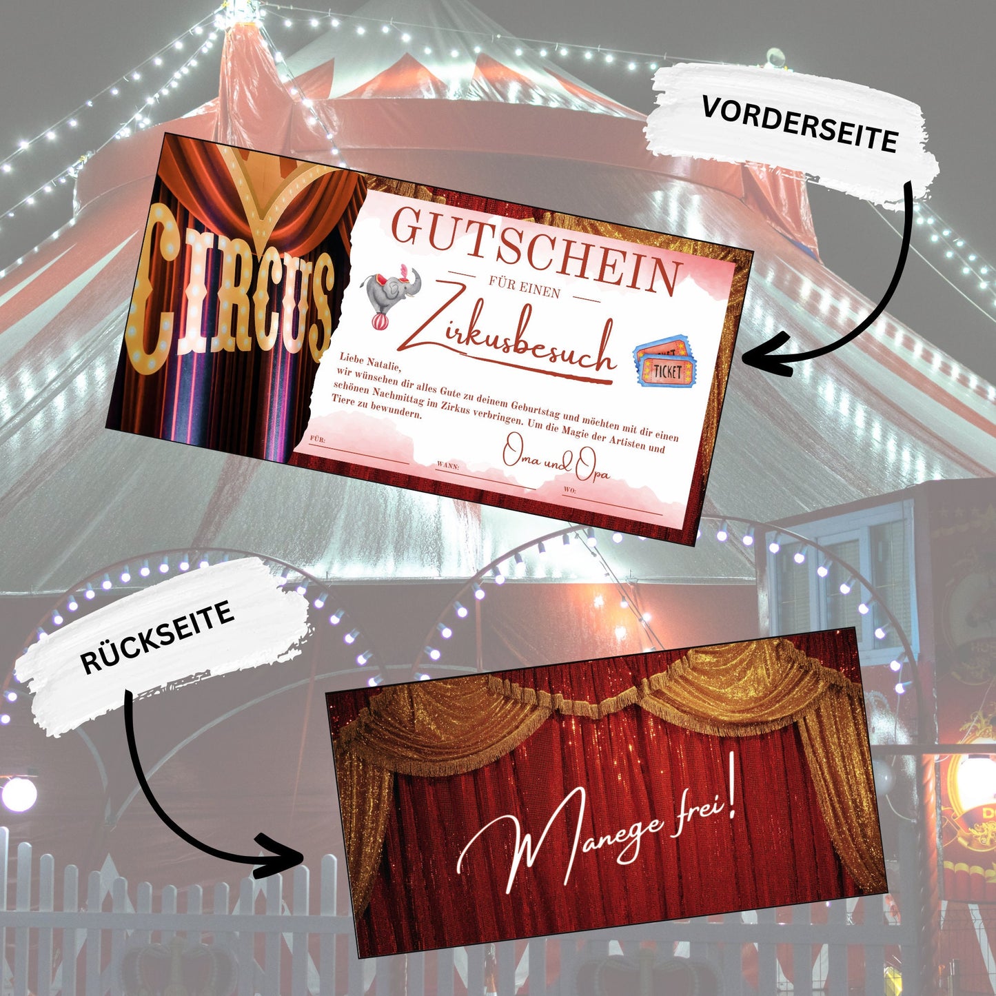 Gutschein - Zirkus Zirkusgutschein Geschenkidee - eCARD4you