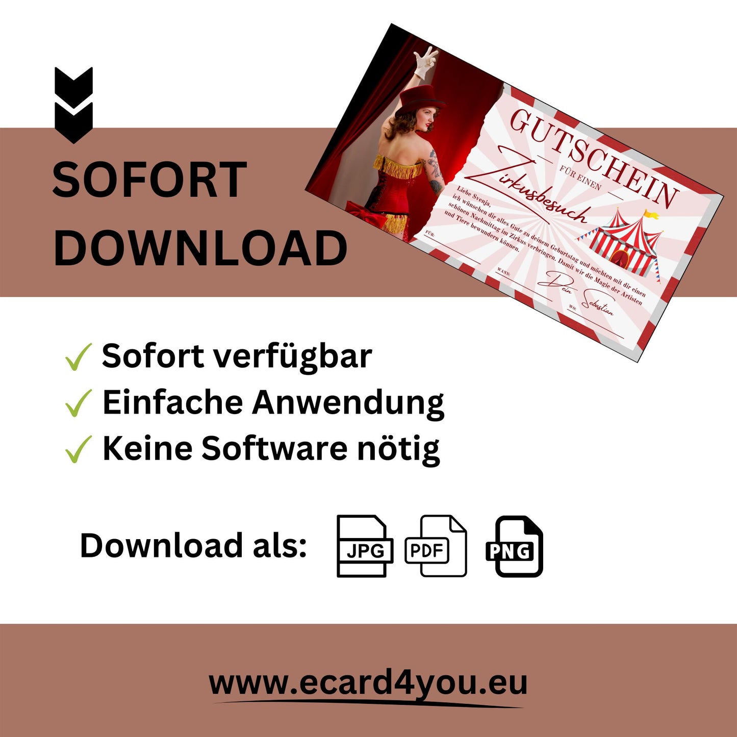 Gutschein - Zirkus Zirkusgutschein Geschenkidee - eCARD4you