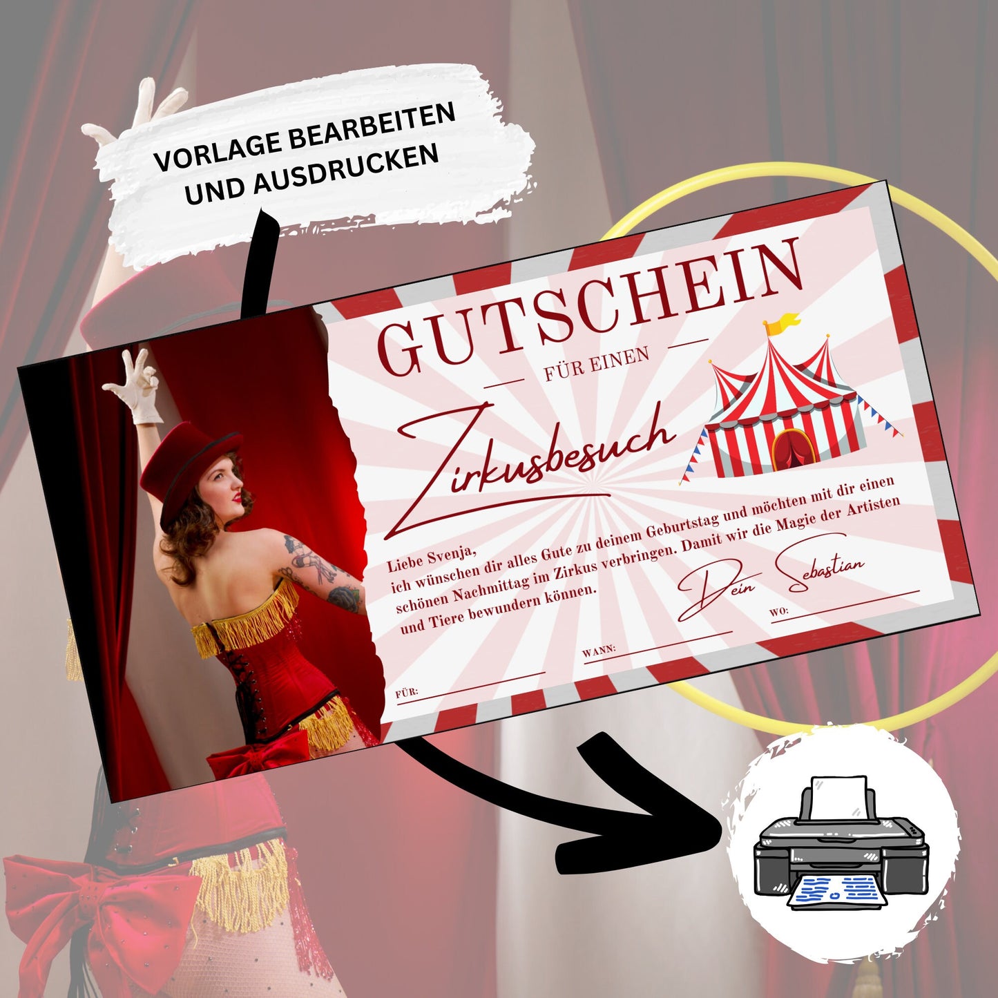 Gutschein - Zirkus Zirkusgutschein Geschenkidee - eCARD4you