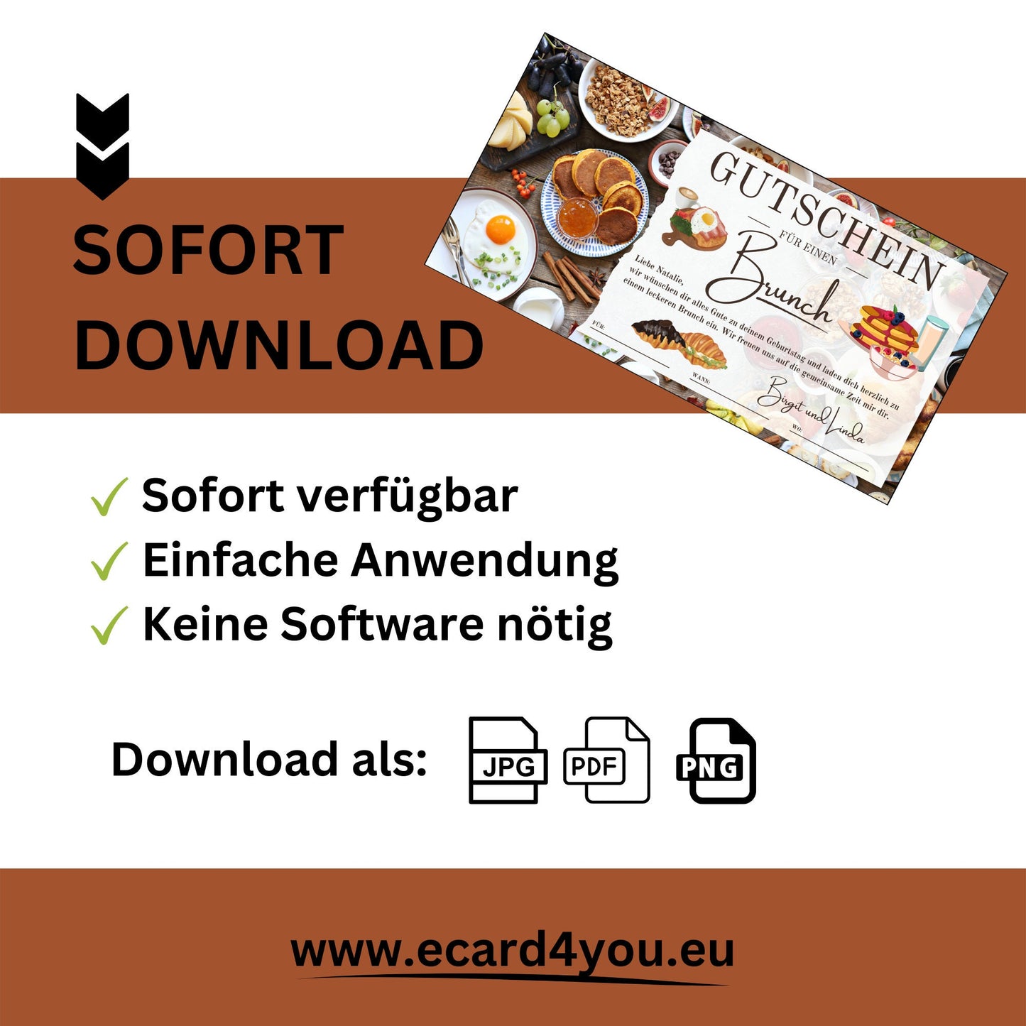 Gutschein - Brunch Frühstück Geschenkgutschein - eCARD4you