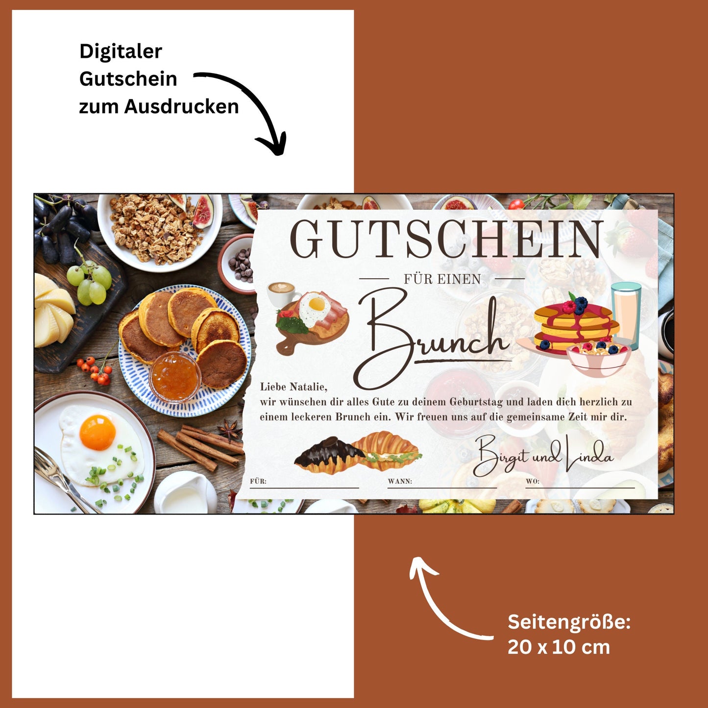Gutschein - Brunch Frühstück Geschenkgutschein - eCARD4you