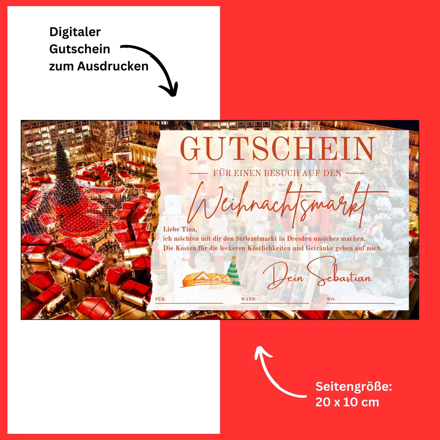 Gutschein - Weihnachtsmarkt Glühwein Punsch Geschenkgutschein - eCARD4you
