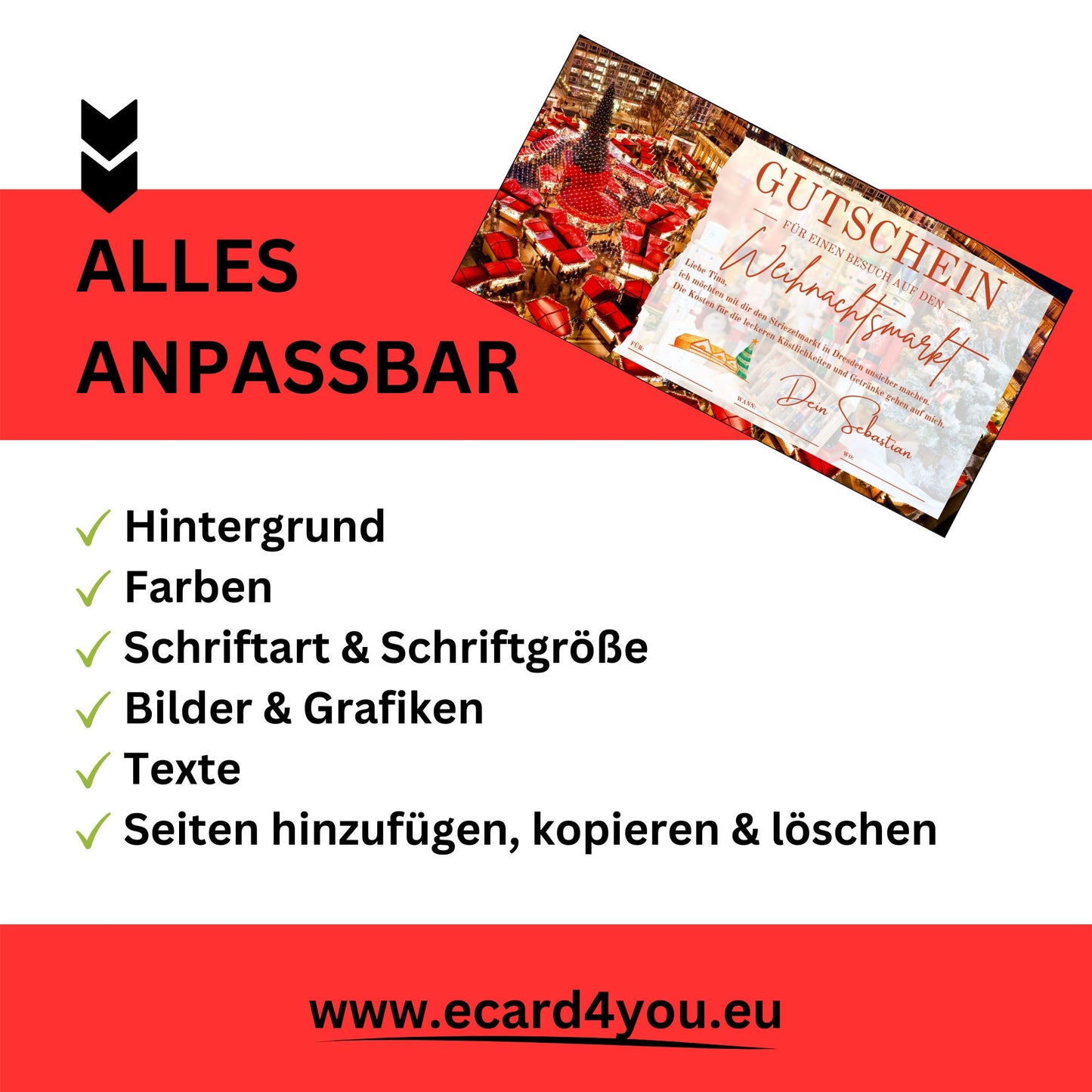 Gutschein - Weihnachtsmarkt Glühwein Punsch Geschenkgutschein - eCARD4you