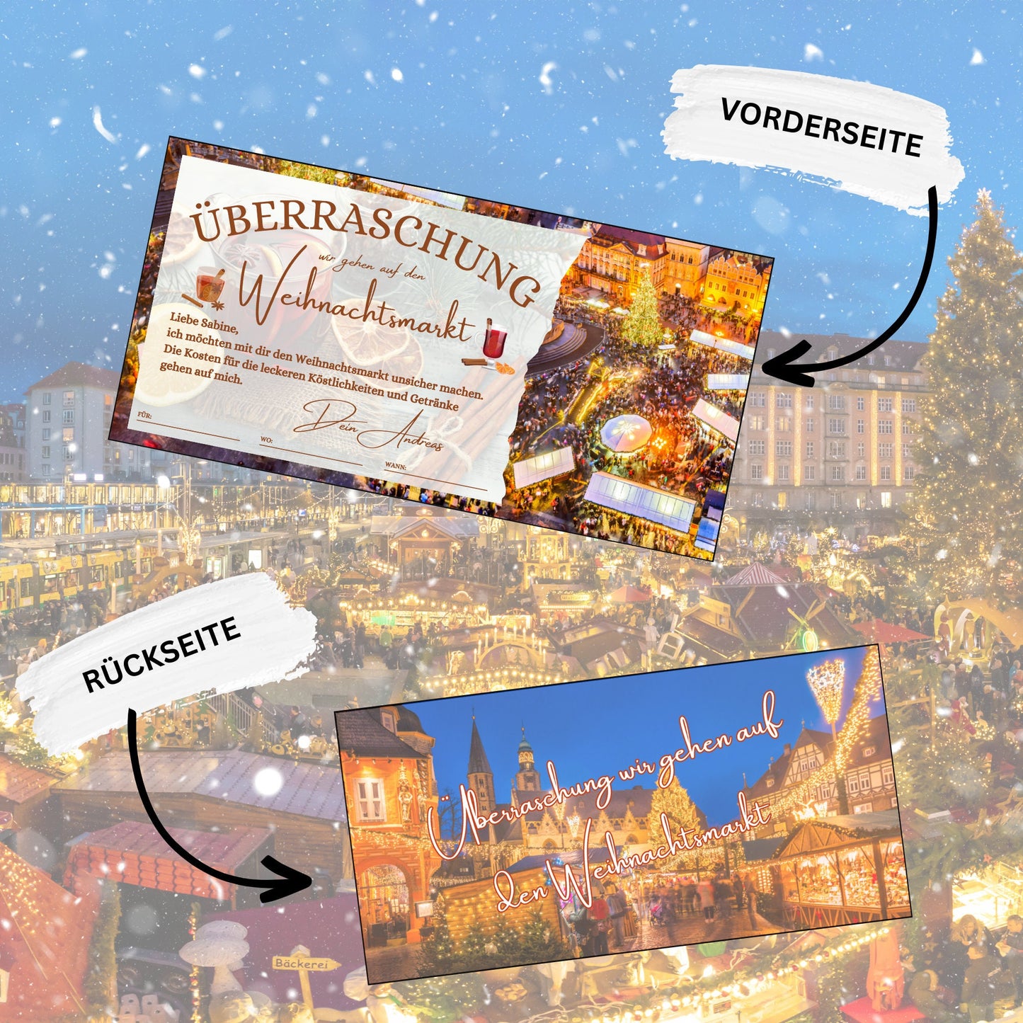 Gutschein - Weihnachtsmarkt Glühwein Punsch Geschenkgutschein - eCARD4you