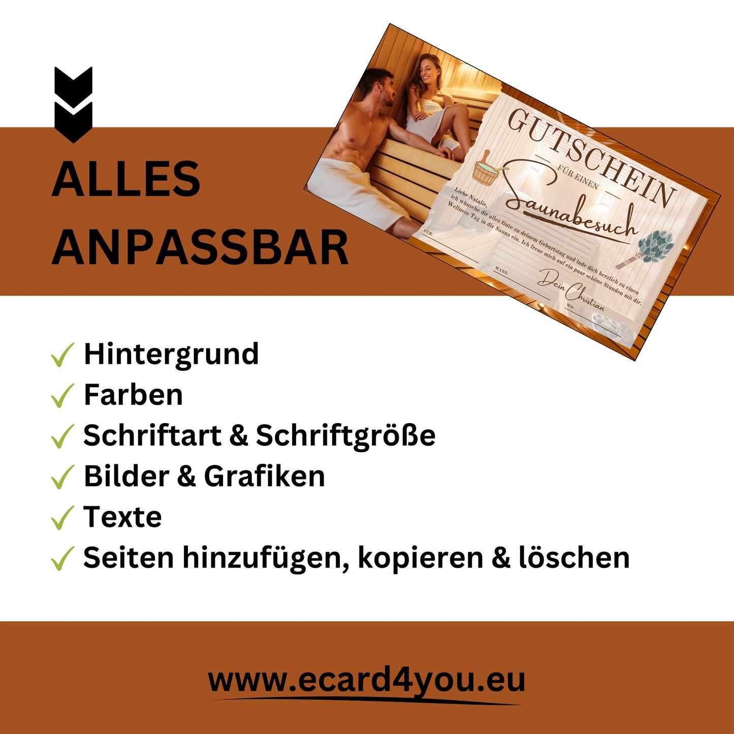 Gutschein - Sauna Wellness Spa Wochenende Geschenkgutschein - eCARD4you