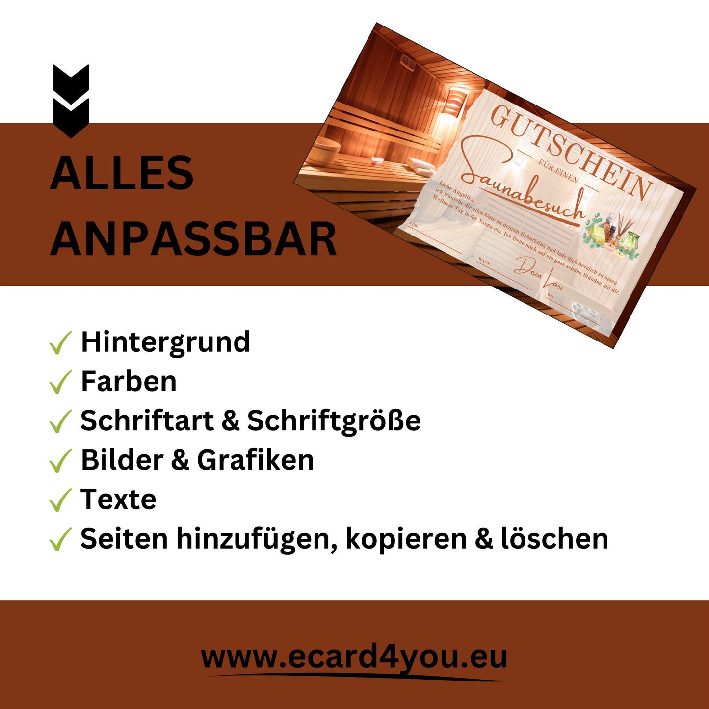 Gutschein - Sauna Wellness Spa Wochenende Geschenkgutschein - eCARD4you
