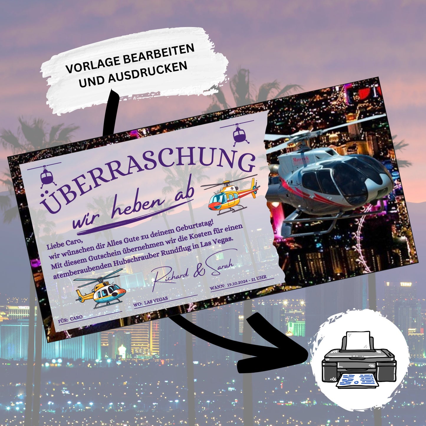 Gutschein - Helikopterflug Hubschrauber Rundflug Erlebnisgutschein - eCARD4you