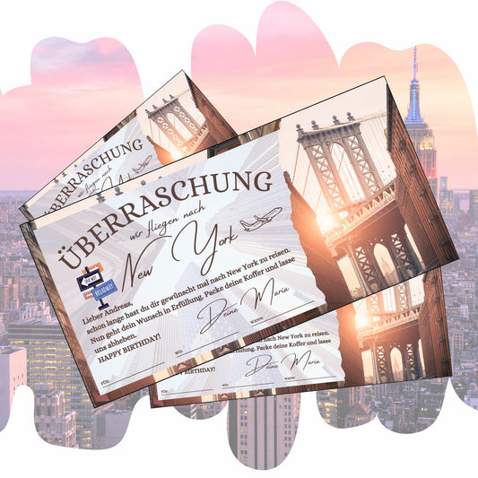 Gutschein - Städtetrip New York USA Reisegutschein - eCARD4you