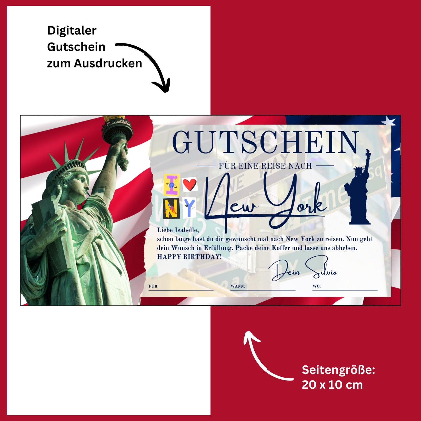 Gutschein - Städtetrip New York USA Reisegutschein - eCARD4you