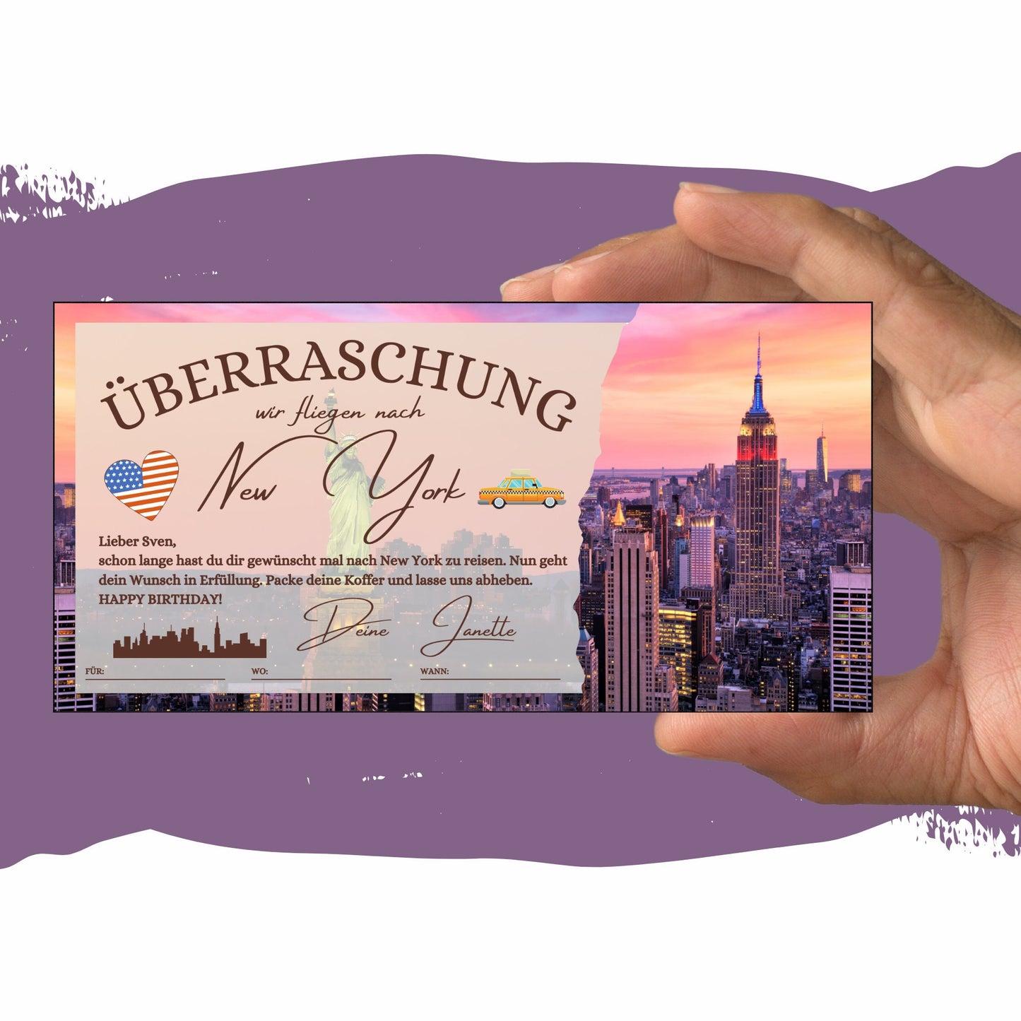 Gutschein - Städtetrip New York USA Reisegutschein - eCARD4you