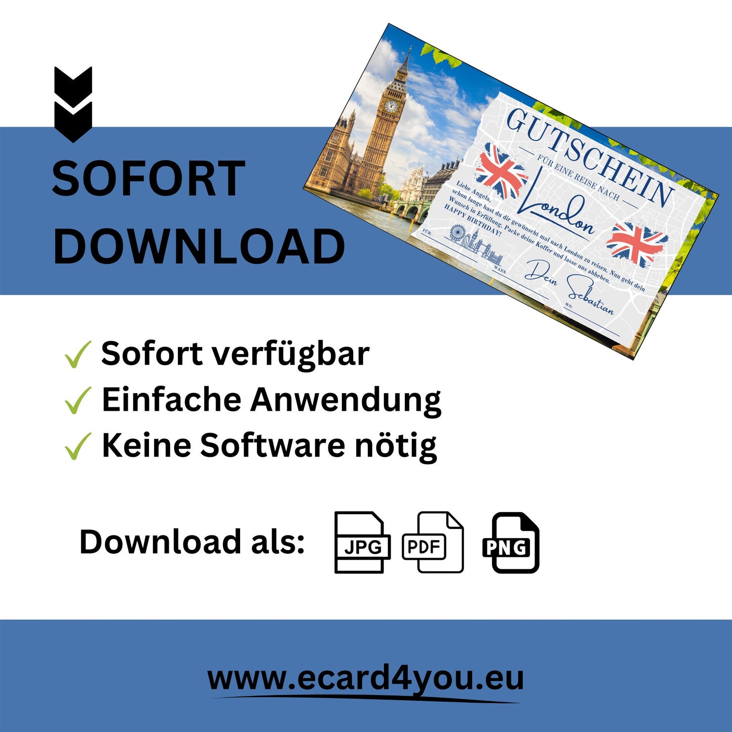 Gutschein - Städtetrip London Reisegutschein - eCARD4you