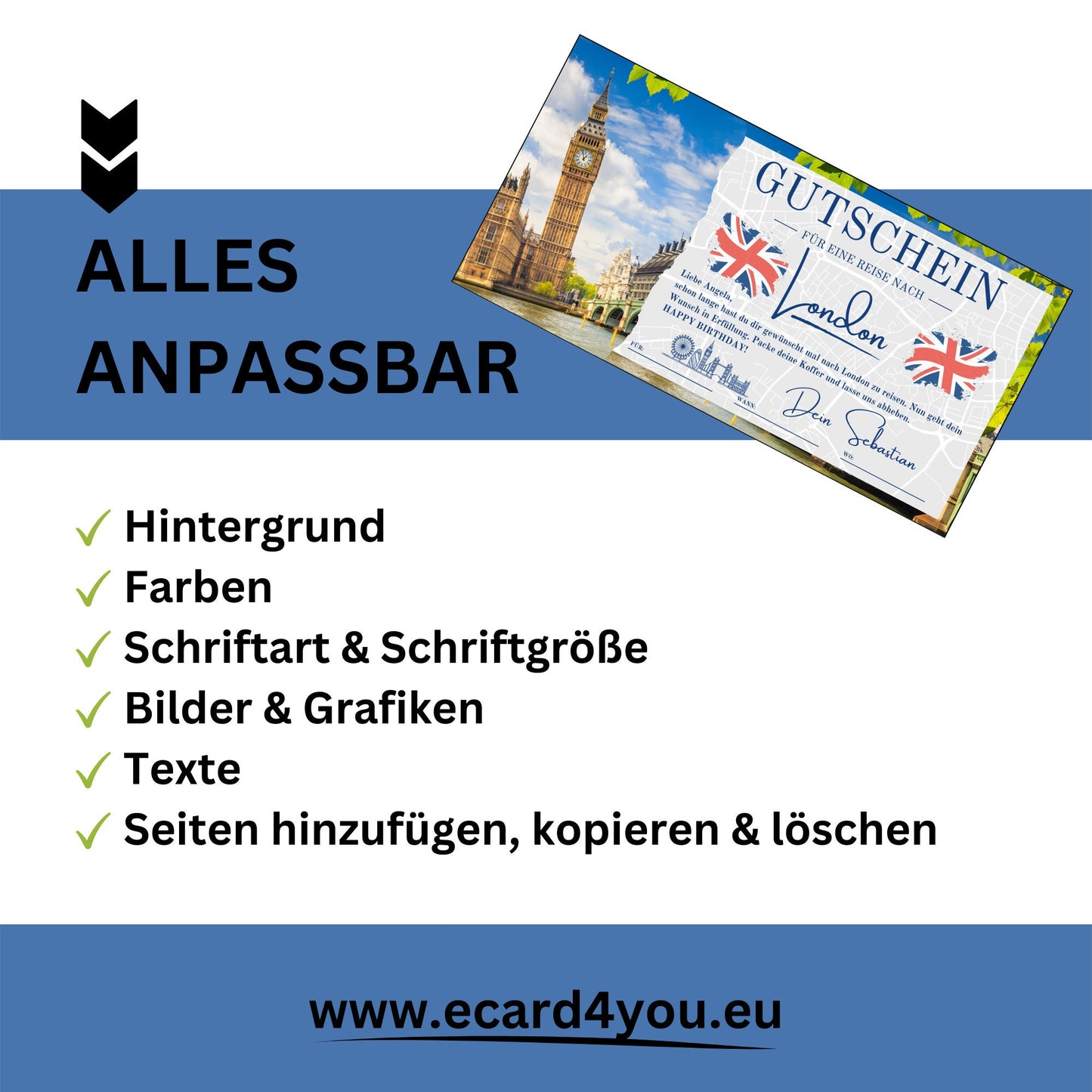 Gutschein - Städtetrip London Reisegutschein - eCARD4you