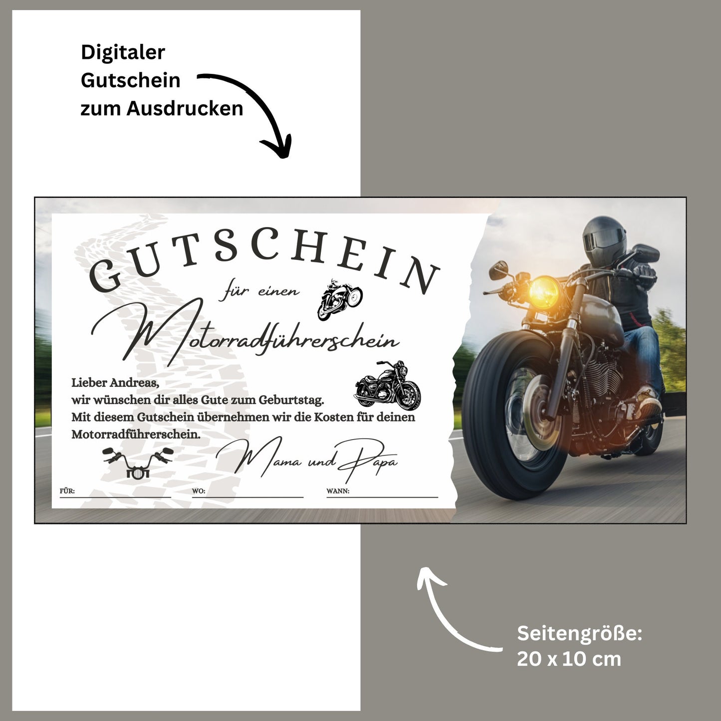 Gutschein - Motorrad Führerschein