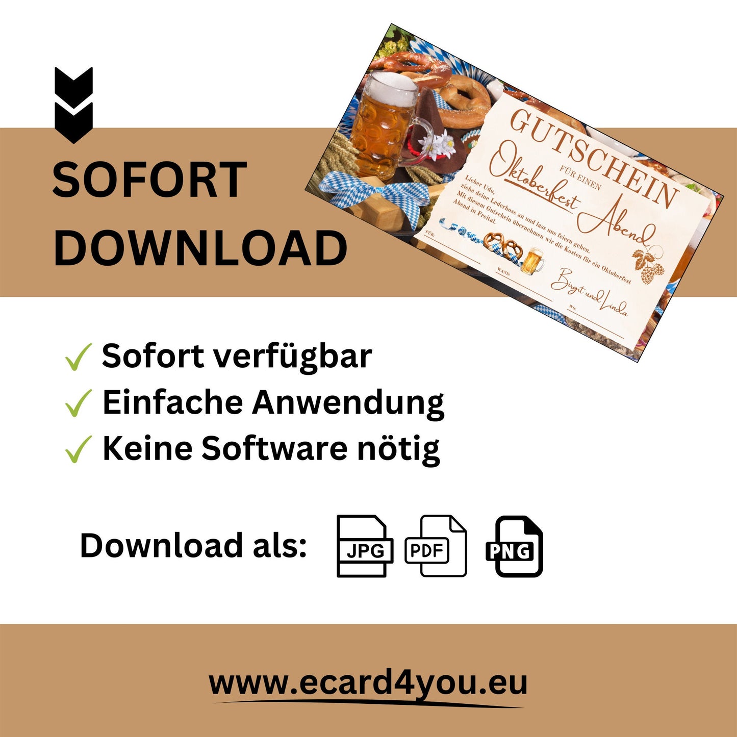 Gutschein - Oktoberfest O'zapft is Bierfest Geschenkidee - eCARD4you