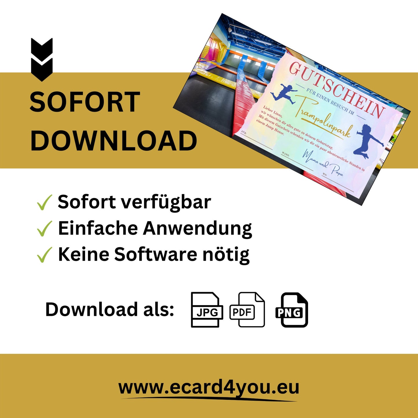 Gutschein - Jump House Erlebnisgutschein Geburtstag - eCARD4you