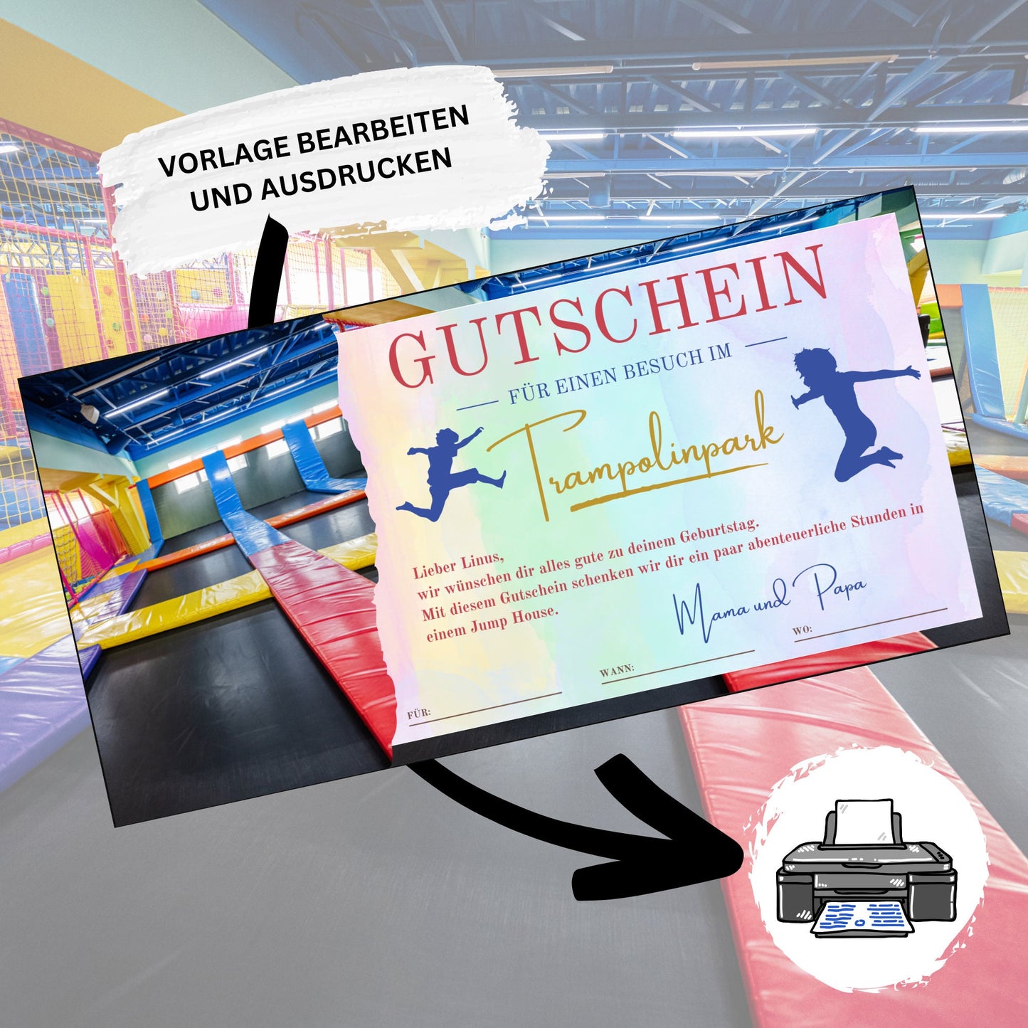 Gutschein - Jump House Erlebnisgutschein Geburtstag - eCARD4you