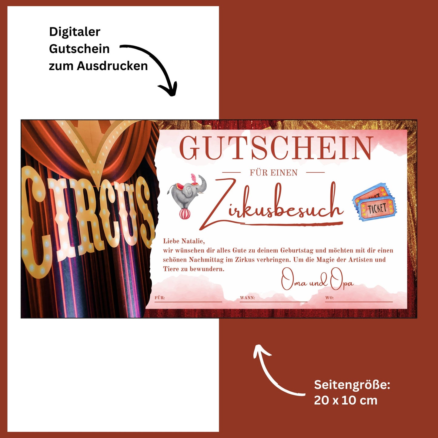 Gutschein - Zirkus Zirkusgutschein Geschenkidee - eCARD4you