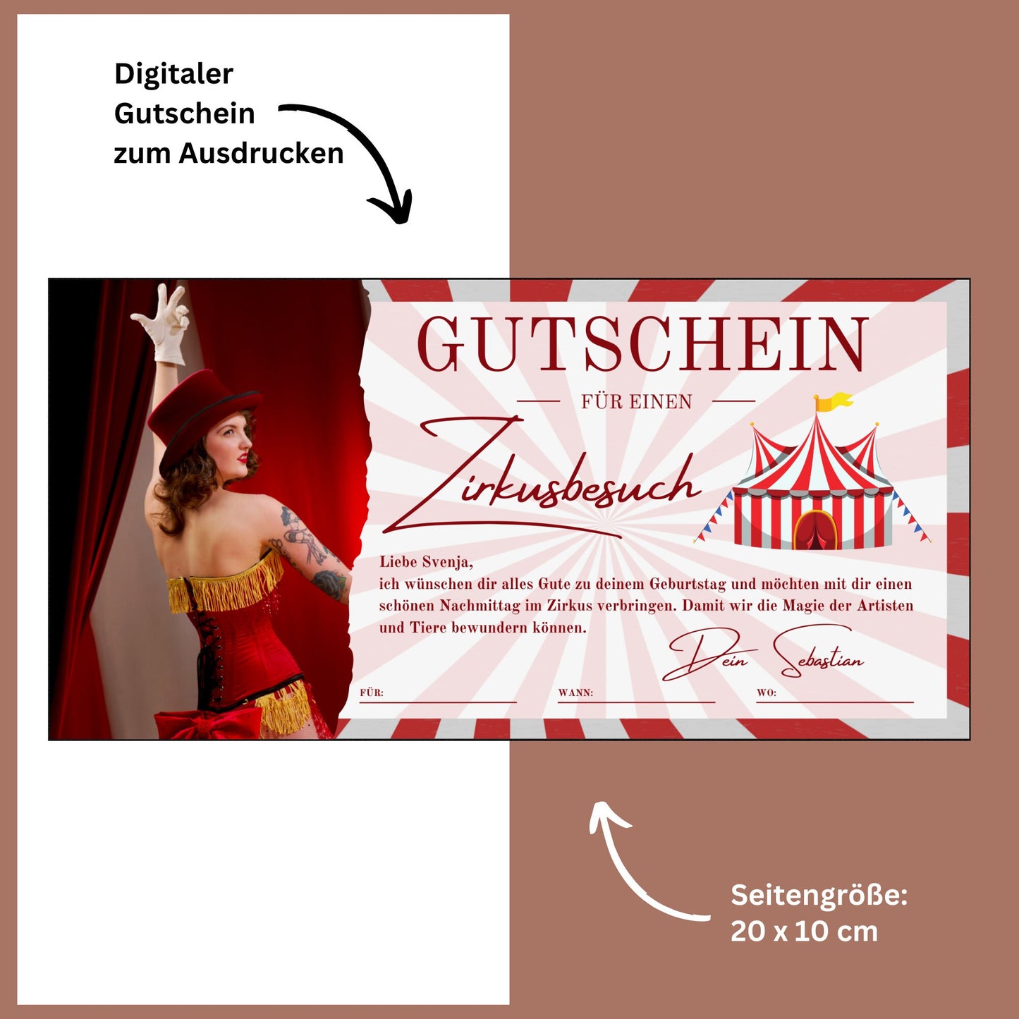 Gutschein - Zirkus Zirkusgutschein Geschenkidee - eCARD4you