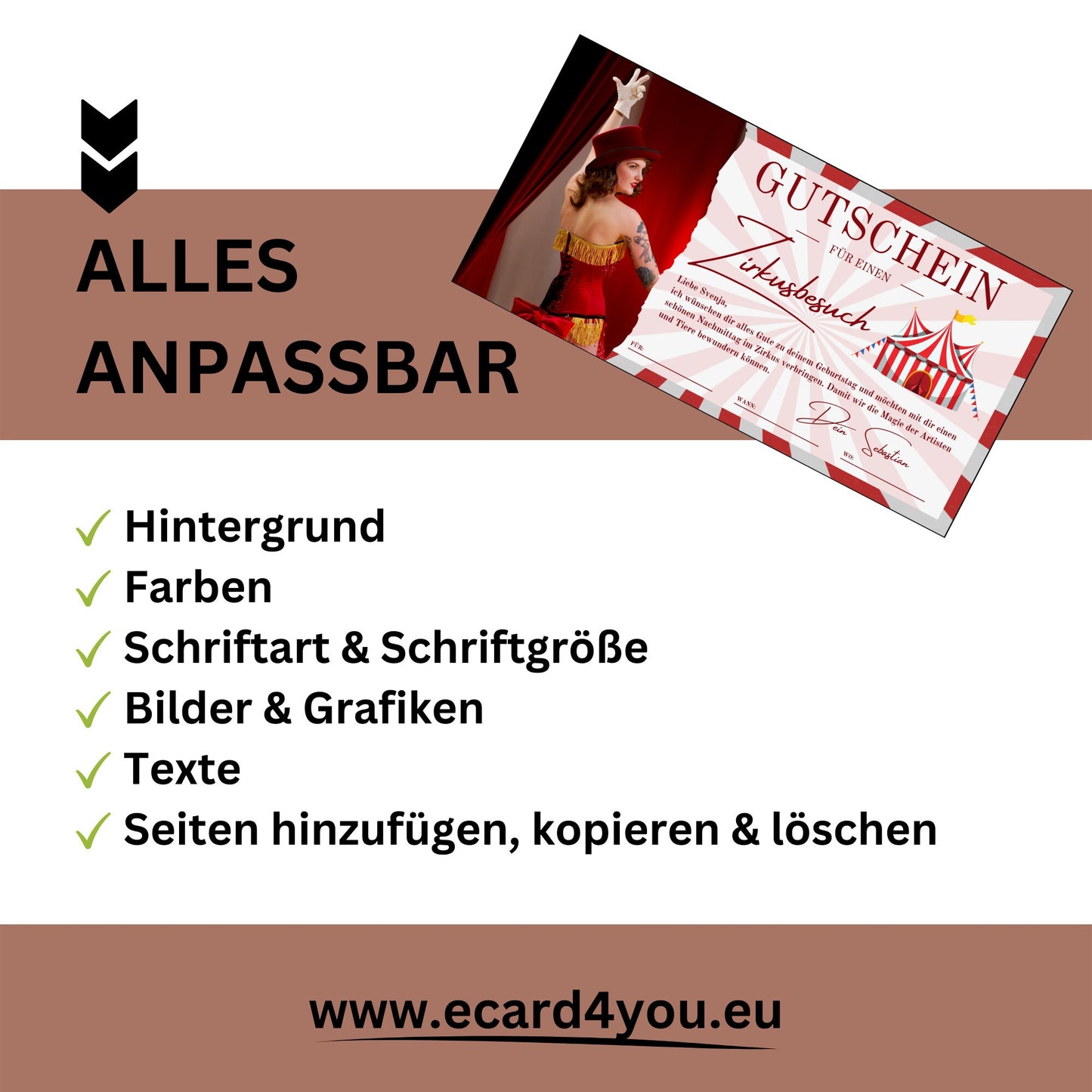 Gutschein - Zirkus Zirkusgutschein Geschenkidee - eCARD4you