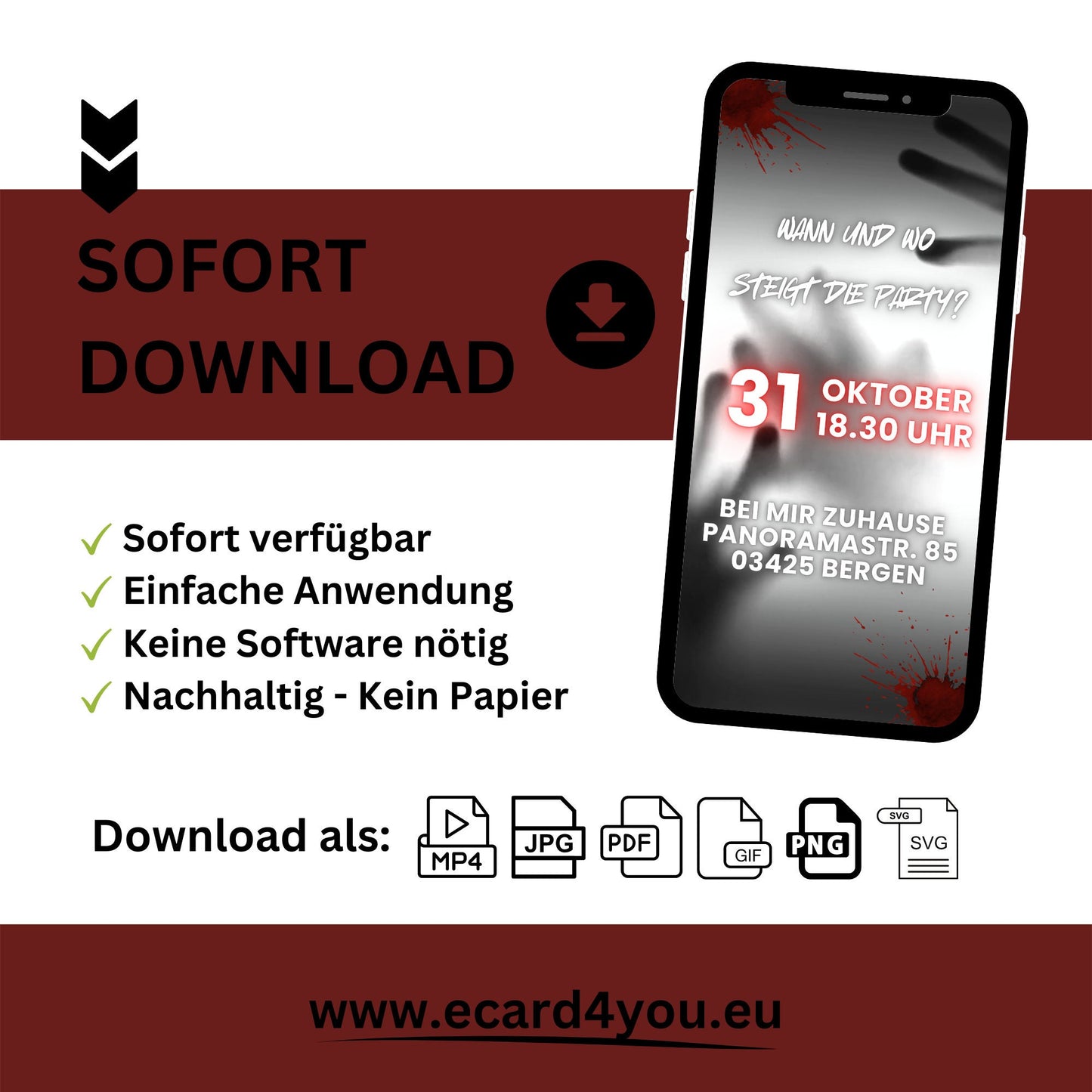 eCARD - Animierte Halloween Einladungskarte - eCARD4you